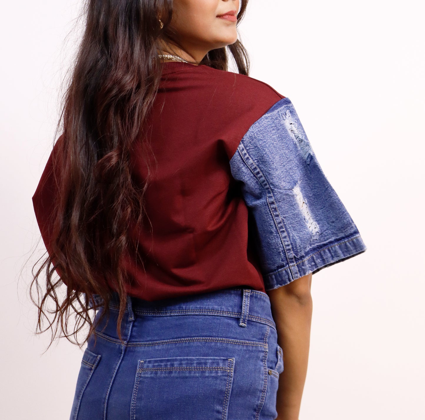 DENIM SLEEVES TOP