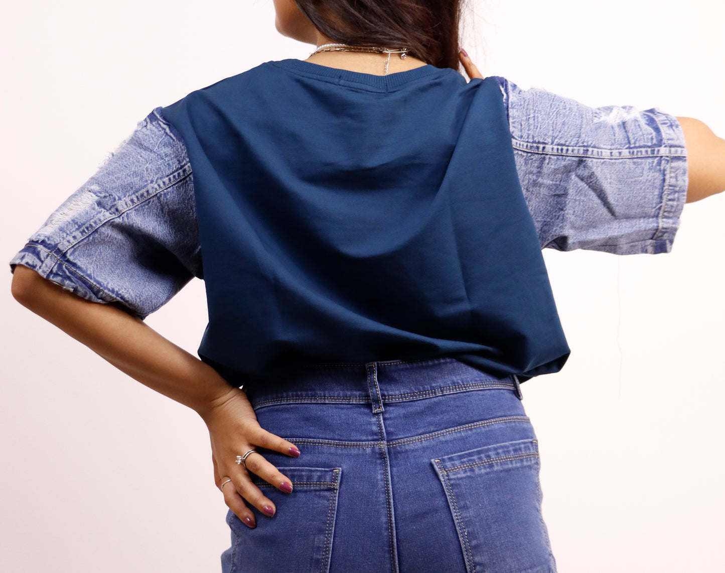 DENIM SLEEVES TOP